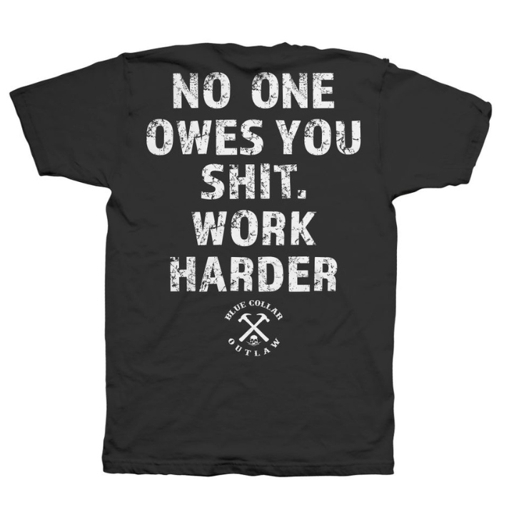 S/S WORK HARDER - BLK